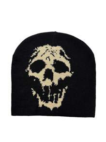 1 Peça Gorro de Malha com Caveira Masculino, Estilo de Rua Esqueleto Outfit de Outono