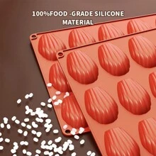1pc Madeleine Silicone Pan ,9/18-Well Madeleine Mold Makes 9/18 Madeleine Cookies , Nonstick Tea Cake Pan For Madeleines, Cakelet Pan ,Chocolate Molds - Multicolor - View 5