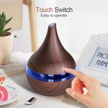 300ml Essential Oil Diffuser, Oil Diffuser, LED Humidifier, Automatic Shut-Off Ultra Quiet USB Wooden Humidifier With USB Cable, Suitable For Living Room And Bedroom SPA, Containing 2 Types Of Oil