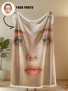 1pc Customizable Fleece Blanket With 10 Grid Photo Prints, Suitable As A Gift For Girls, Boys, Adults, Valentine's Day, Lightweight, Soft And Warm, Suitable For Mother's Day, Birthday, Children's Day, Father's Day, Graduation, Wedding, Christmas, Home Use On Sofa, Bed, Car, Bedroom, Living Room