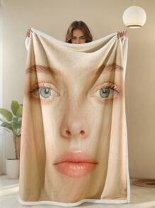 1pc Customizable Fleece Blanket With 10 Grid Photo Prints, Suitable As A Gift For Girls, Boys, Adults, Valentine's Day, Lightweight, Soft And Warm, Suitable For Mother's Day, Birthday, Children's Day, Father's Day, Graduation, Wedding, Christmas, Home Use On Sofa, Bed, Car, Bedroom, Living Room