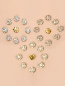 50 件/套水晶珠，迷人水钻花朵设计珠宝制作珠子工艺品