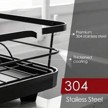 Dish Drying Rack - Stainless Steel Dish Rack With Drainboard For Kitchen Counter And Sink, 12.0''W X 15.6''L