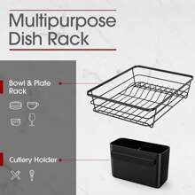 Dish Drying Rack - Stainless Steel Dish Rack With Drainboard For Kitchen Counter And Sink, 12.0''W X 15.6''L