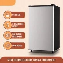 WANAI Mini Fridge With Freezer 3.2 Cu.Ft, Single Door Small Refrigerator Compact Fridge For Bedroom Dorm And Office Silver - Xem 2