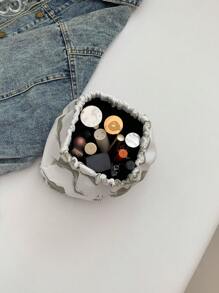 1 件尼龙绿色印花时尚大容量新款小夹化妆包，时尚手拿包，波西米亚风，适合假日海滩、浴室收藏、卧室收藏，大容量 - 綠色 - 查看 6