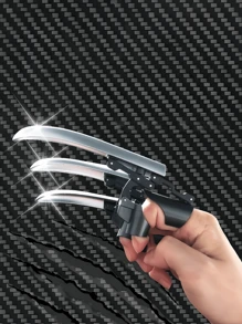 Creative Wolverine Claw Retractable Multifunctional Finger Relief Toy Cosplay Finger Transformation Weapon Prop - Silver - View 5