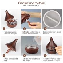 300ml Essential Oil Diffuser, Oil Diffuser, LED Humidifier, Automatic Shut-Off Ultra Quiet USB Wooden Humidifier With USB Cable, Suitable For Living Room And Bedroom SPA, Containing 2 Types Of Oil