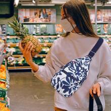 Women's Crossbody Bag, Large Capacity Korean Fashion Versatile Printed Small Bag, Chest Bag, Casual Travel Shoulder Bag, Portable Cloth Bag, Fashionable Korean Style Crossbody Bag, Backpack - Multicolor - View 7