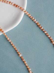 1 cuerda de aproximadamente 50 perlas de agua dulce cultivadas barrocas irregulares de 4-5 mm, de 20 cm/7,87 pulgadas de largo, con los lados perforados de manera natural, para hacer collares, pulseras y joyería DIY