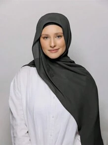 1 pieza Hiyab instantáneo con gorro interior, tela de gasa, suave y sedosa, material transpirable y amigable con la piel, apto para uso diario, festivales, oraciones, abayas