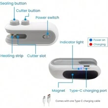 هدايا عيد الميلاد، ختامة أكياس صغيرة، جديد 2024 شاحن USB قابل لإعادة الشحن 2 في 1، شاحن كيس 2 في 1 للحرارة والأختام، آلة إعادة ختم الأكياس الصغيرة لتخزين البقالة والخضر الطازجة، آلة ختم أكياس البلاستيك لتخزين الوجبات الخفيفة والحفاظ على طازجة، نوع 1