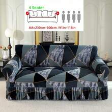 Christmas [US Local Warehouse] 1pc High-End Elegant Minimalist Marble Texture Sofa Cover, Luxurious Refined Living, Fashionable Graceful, Refresh Home Decor, Protect Furniture, Stretchy Fabric & Ruffled Skirt Design, Suitable For Home, Hotel, Meeting Room, Apartment, Party, Restaurant, Cafe, All Seasons [US Local Warehouse, Fast Delivery]Home Decor Gift For New Year