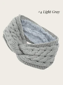 1-3条装女士毛绒发带，针织面料，纯色针织绒毛蓬松发带，加宽头巾耳罩，适合秋冬季节、户外运动跑步，情人节生日礼物，送给女友、闺蜜、年轻女孩的时尚发饰女士发带 - B款 - 查看 9