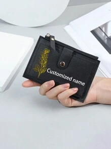 1 pièce Portefeuille et porte-cartes pour dames avec motif et nom personnalisés, style mignon, mature, de femme de bureau, porte-monnaie. Cadeau de Noël, de Pâques, de Saint-Valentin parfait pour la petite amie. Sacs et portefeuilles pour femmes