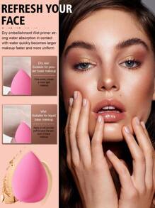 6pcs Makeup Sponges, Suitable For Cream And Powder Concealers, Loose Powder And Other Cosmetics Application - Multicolor - View 4