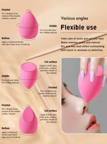 6pcs Makeup Sponges, Suitable For Cream And Powder Concealers, Loose Powder And Other Cosmetics Application - Multicolor - View 8