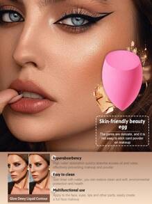 6pcs Makeup Sponges, Suitable For Cream And Powder Concealers, Loose Powder And Other Cosmetics Application - Multicolor - View 2