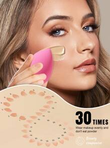 6pcs Makeup Sponges, Suitable For Cream And Powder Concealers, Loose Powder And Other Cosmetics Application - Multicolor - View 6