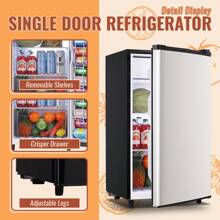 WANAI Mini Fridge With Freezer 3.2 Cu.Ft, Single Door Small Refrigerator Compact Fridge For Bedroom Dorm And Office Silver - Xem 3