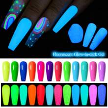 12pcs Fluorescent Glow-In-The-Dark Nail Polish Set, Vibrant UV/LED Removable Gel Nail Polish, Long-Lasting Manicure, Suitable For Music Festivals Nails - Multicolor - View 1