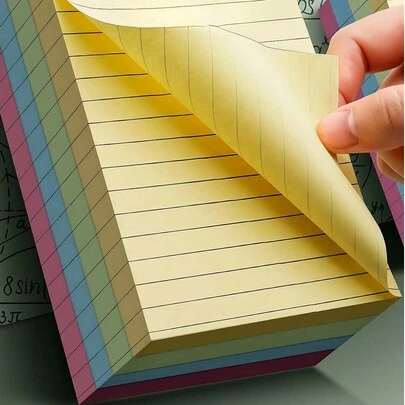 100pcs/200pcs Colorful Line Sticky Notes, Memo Pads, High-Quality Portable Student Marker Pens For Writing Notes, Self-Adhesive, Convenient For Posting, Office, Home, School, Two Sizes, Office Assistant, Thick Paper, Smooth Writing, Classroom Rewards, Teacher Gifts