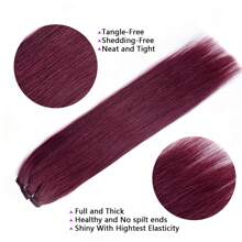 Clip In Human Hair Extensions Burgundy Wine Red 99J Hair Straight Real Human Hair Extensions Clip In 140g 20 Inch Red Clip In Extensions Virgin Hair Extensions 8PCS