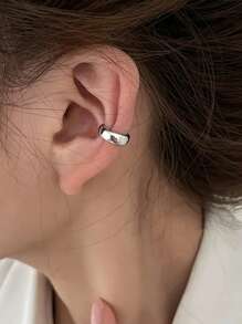 HOTNICE 2 件简约时尚百搭 C 形夹式耳环 - 銀色 - 查看 2