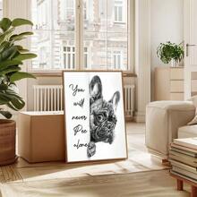 1pc/Set Funny Black & White French Bulldog Posters Print, - Humorous Bathroom Decor- 'You'll Never Pee Alone' Wall Arts Decor For Home & Office, Perfect Gift For Dog Lovers,Wall Decoration Gift,No Frames Include - Black and White - View 8