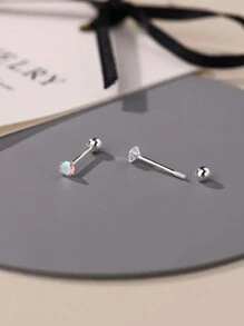 1 para modnych kolczyków ze srebra próby 999 z cyrkoniami sześciennymi zakręcanymi z klasycznymi kolczykami w słodkim stylu do codziennej dekoracji ZYE192