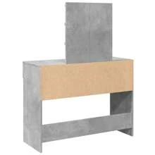 Dressing Table Concrete Grey 100x40x130 Cm Modern Vanity Furniture With Storage Drawer And Mirror - Grey - View 6