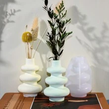 1 件北欧现代圆形花瓶硅胶模具，DIY 环氧树脂工艺家居装饰桌面装饰品 - 白色 - 查看 6
