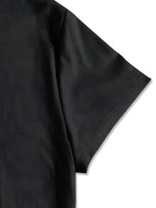 Crew Neck T-Shirt - Fashionable Womens Graphic Print T-Shirt - Casual Polyester Short Sleeve Crew Neck Top - Lightweight & Breathable For Spring & Summer Wardrobe, 1 Piece, 200gsm