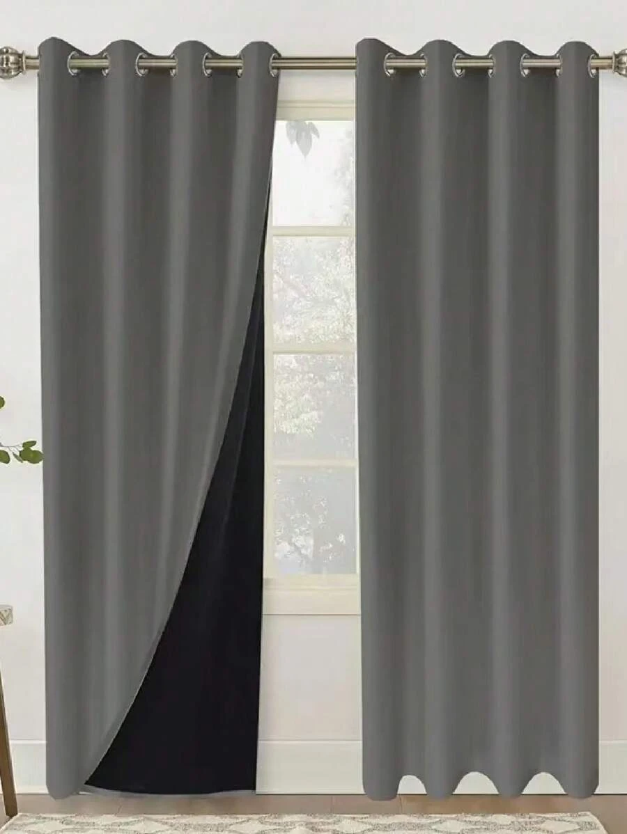 Solid Color Simple Modern Light Luxury Living Room Chenille Blackout Curtains