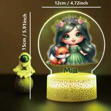1pc Custom Personalized Table Lamp Night Light Customized Cartoon Princesses And Animals 3D Night Light Toy Acrylic Night Lights Gift For Home Room Decoration Night Light Usb Powered & Battery Operated Optical Illusion Table Lamp With Remote Control Perfect Gift Send To Girls For Valentine's Day, Easter, Christmas Unique Room Decor, Fun And Adorable Nightlight Gifts Birthday Graduation Home Decor Back To School School Supplies,Christmas Gift Supplies