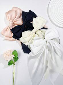 4件套女士蝴蝶结发夹，黑色蝴蝶结、白色蝴蝶结、米色蝴蝶结、裸色蝴蝶结发夹，丝带蝴蝶结发夹，蝴蝶结派对发饰，情人节发夹，发爪，发卡，情人节配饰，头部配饰，发夹 - 彩色 - 查看 8