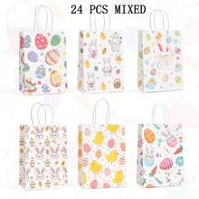 Happy Easter Paper Gift Bags Colorful Easter Egg Bunny Rabbit Chick Party Favor Bags With Handles Bags For Spring Birthday Supplies Easter Easter Decorations Easter Decor Easter Gifts Easter Bags