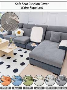 1 Vỏ bọc ghế sofa họa tiết lá chống thấm nước bằng vải Jacquard, Vỏ bọc ghế sofa bằng sợi Polyester có độ đàn hồi cao cho ghế sofa 1/2/3/4 chỗ ngồi, Chân váy sofa chống bẩn, chống trầy xước có họa tiết lá - Màu xanh lam - Xem 1