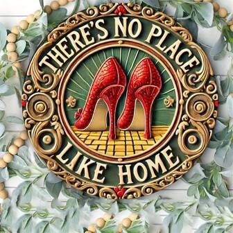 Vintage Metal Wall Art, Wizard Of Oz Theme, Red High Heel Shoes, Decorative Plaque