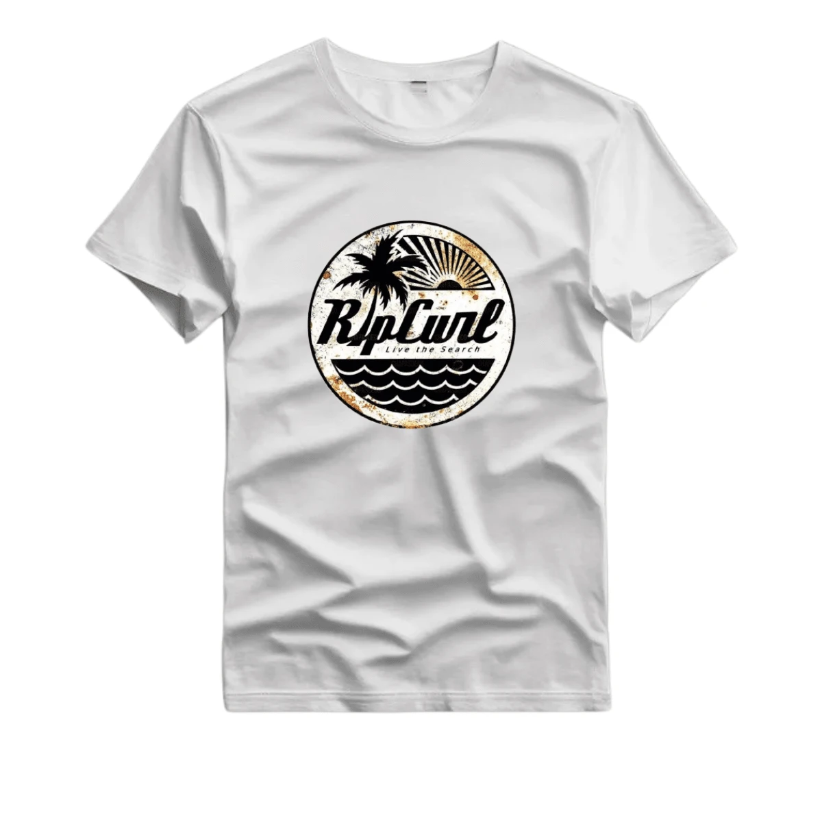 Surf Cotton Mesh T-Shirt Fast Shipping Front Print - White - View 1