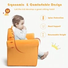 Lifezeal Kids Cat/Astronaut/Lion/Synthetic Fake Animal/Elephant Sofa Children Armrest Couch Toddler Furniture Gift - trái cam - Xem 6