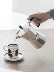 Classic Italian-American Espresso Maker - 10.14oz Aluminum Stovetop Coffee Pot, Manual Operation, Perfect For Home & Restaurant Use Back To School - Silver - View 9