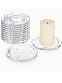 1 szt. Przezroczysty szklany świecznik, okrągła taca do serwowania, świecznik na świece filarowe, kreatywna dekoracja domu na wesela, impreza, aromaterapia, najlepsze prezenty, dekoracja Rama