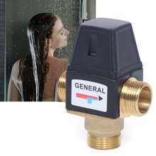 3 Wege Thermostatisch Mischventil Verbrühschutz Brauchwassermischer DN20 NEU - Schwarz und Gold - Übersicht 5