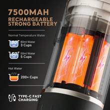 iCafilas 2in1 Portable Espresso Coffee Machine For Car & Home Wireless Electric Coffee Maker Self-Heating With USB-C, With Ground Coffee & NS Capsule For RV, Hiking, Office - Champagne - View 7