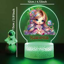 1pc Custom Personalized Table Lamp Night Light Customized Cartoon Princesses And Animals 3D Night Light Toy Acrylic Night Lights Gift For Home Room Decoration Night Light Usb Powered & Battery Operated Optical Illusion Table Lamp With Remote Control Perfect Gift Send To Girls For Valentine's Day, Easter, Christmas Unique Room Decor, Fun And Adorable Nightlight Gifts Birthday Graduation Home Decor Back To School School Supplies,Christmas Gift Supplies