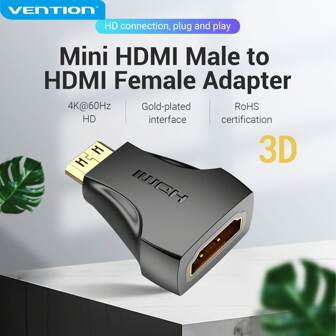 VENTION 4K 迷你适配器迷你公头转标准母头转换器支持 4K@30Hz 适用于笔记本电脑相机显示器电视
