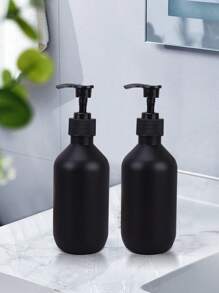1pc/2pcs Plastic Matte Lotion Bottle, Press Type Liquid Dispenser For Bathroom Hand Wash, Kitchen, Travel 300ml/500ml Home Bathroom Decor Fall Decor Back To School - Black - View 13