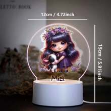 1pc Custom Personalized Table Lamp Night Light Customized Cartoon Princesses And Animals 3D Night Light Toy Acrylic Night Lights Gift For Home Room Decoration Night Light Usb Powered & Battery Operated Optical Illusion Table Lamp With Remote Control Perfect Gift Send To Girls For Valentine's Day, Easter, Christmas Unique Room Decor, Fun And Adorable Nightlight Gifts Birthday Graduation Home Decor Back To School School Supplies,Christmas Gift Supplies