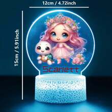 1pc Custom Personalized Table Lamp Night Light Customized Cartoon Princesses And Animals 3D Night Light Toy Acrylic Night Lights Gift For Home Room Decoration Night Light Usb Powered & Battery Operated Optical Illusion Table Lamp With Remote Control Perfect Gift Send To Girls For Valentine's Day, Easter, Christmas Unique Room Decor, Fun And Adorable Nightlight Gifts Birthday Graduation Home Decor Back To School School Supplies,Christmas Gift Supplies